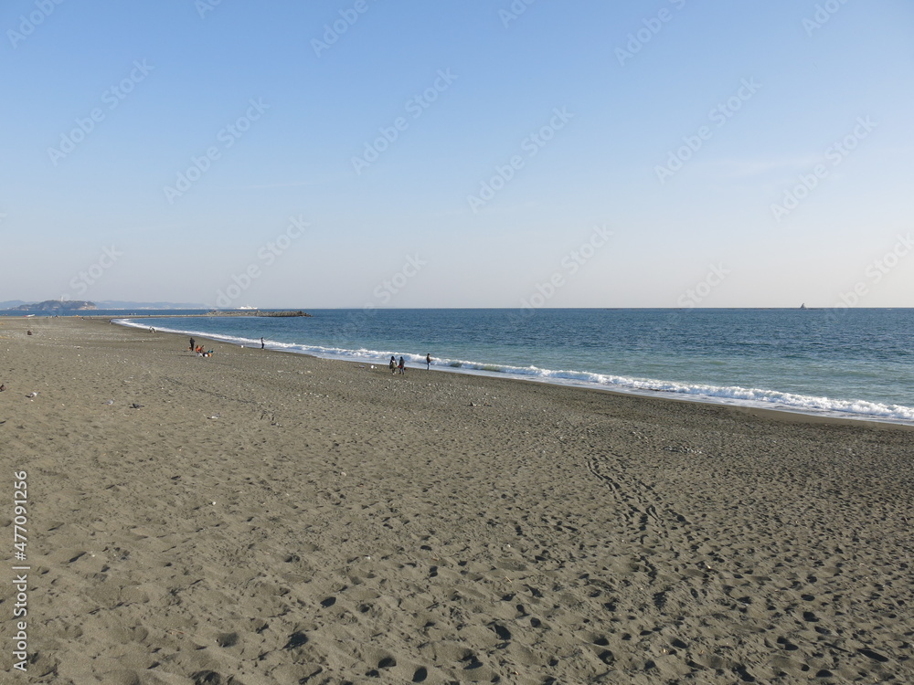 冬の茅ヶ崎海岸（江の島・ヘッドランド・えぼし岩）　Chigasaki Beach