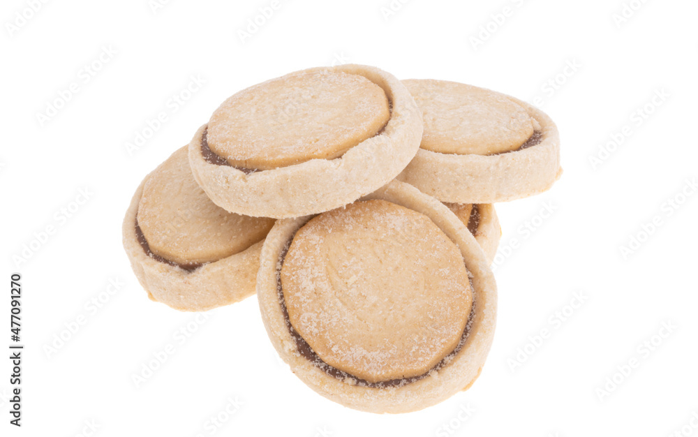 cookies with chocolate nut cream isolate