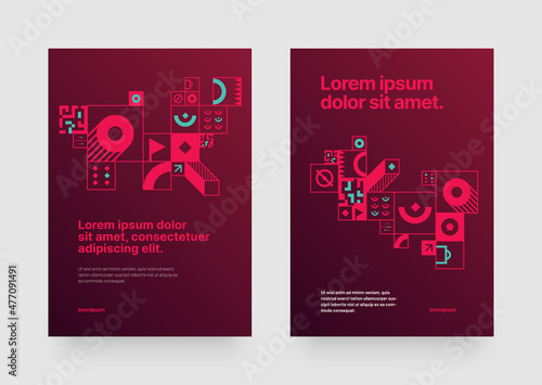Poster layout design for tournament, invitation, awards or championship. Layout design template with geometric shapes. Championship in Qatar. Sports background trend 2022.