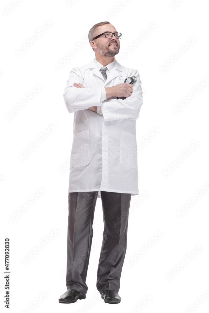 smiling doctor with a stethoscope in his hands smiling doctor with a stethoscope in his hands