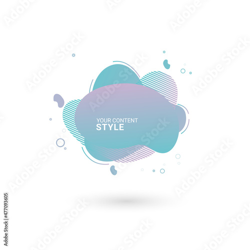 One liquid abstract element design with gradient colored style and One options vector illustration sets used in banner, presentation, brochure, business and finance ellements on white background