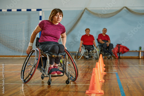 Competitions of the disabled at the stadium. © Georgii