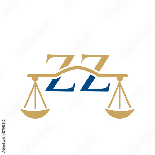 Law Firm Letter ZZ Logo Design. Lawyer, Justice, Law Attorney, Legal, Lawyer Service, Law Office, Scale, Law firm, Attorney Corporate Business ZZ Initial Letter Logo Template