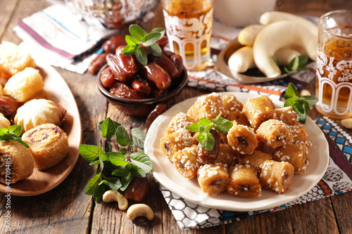 assorted of middle eastern arabic dessert
