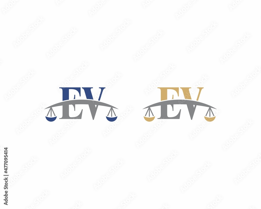 Letters EV Logo With Scale of Justice Logo Icon 001 Letters EV Logo With Scale of Justice Logo Icon 001