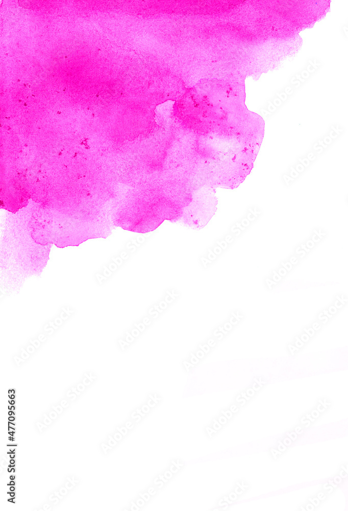 abstract watercolor background with pink stain. Watercolor splash.Concept for your disign