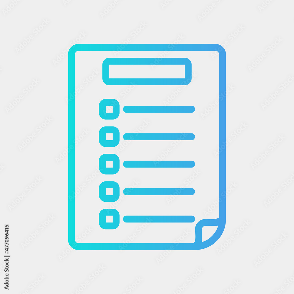 Exam paper icon in gradient style about school and education, use for website mobile app presentation Exam paper icon in gradient style about school and education, use for website mobile app presentation