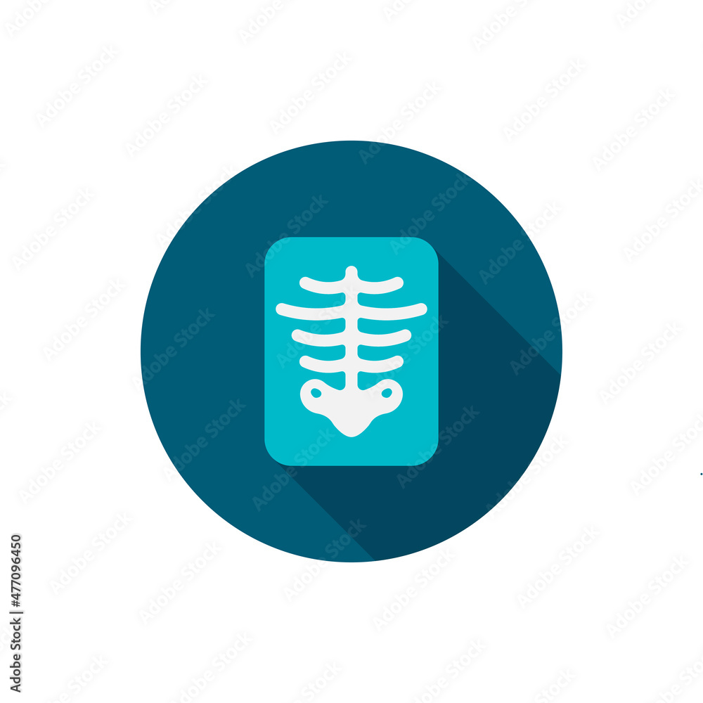 X ray vector icon, flat design, long shadow X ray vector icon, flat design, long shadow