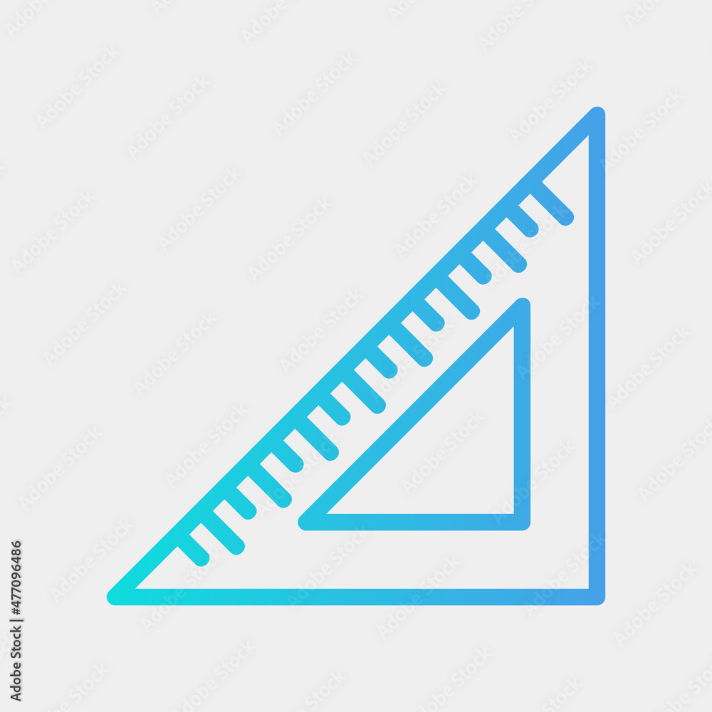 Triangle ruler icon in gradient style about school and education, use for website mobile app presentation Triangle ruler icon in gradient style about school and education, use for website mobile app presentation
