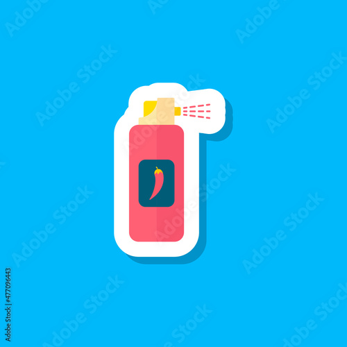 Pepper spray vector icon, flat design, sticker