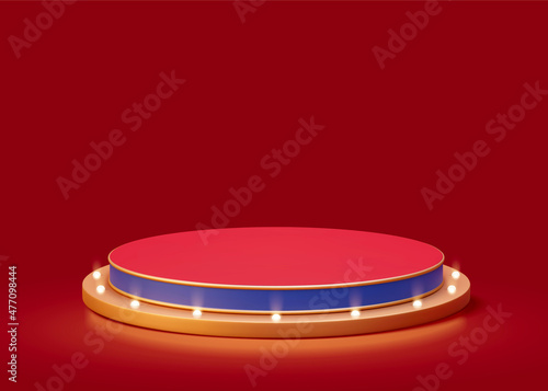 3d CNY round podium
