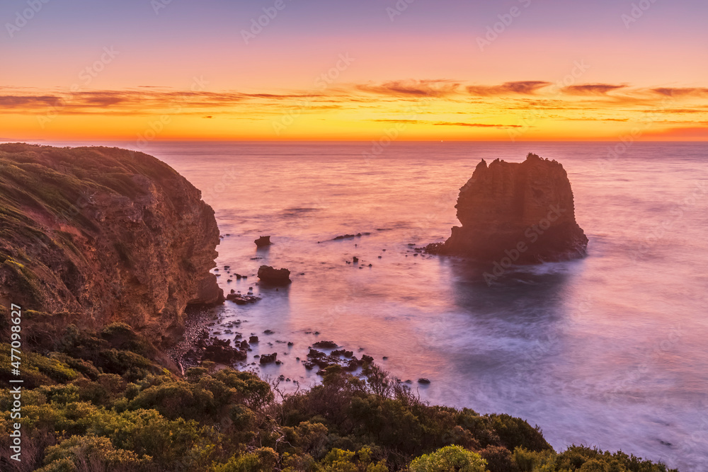 Long exposure ofEagle Rock seen fromSplit Point Lookout at dawn Long exposure ofEagle Rock seen fromSplit Point Lookout at dawn