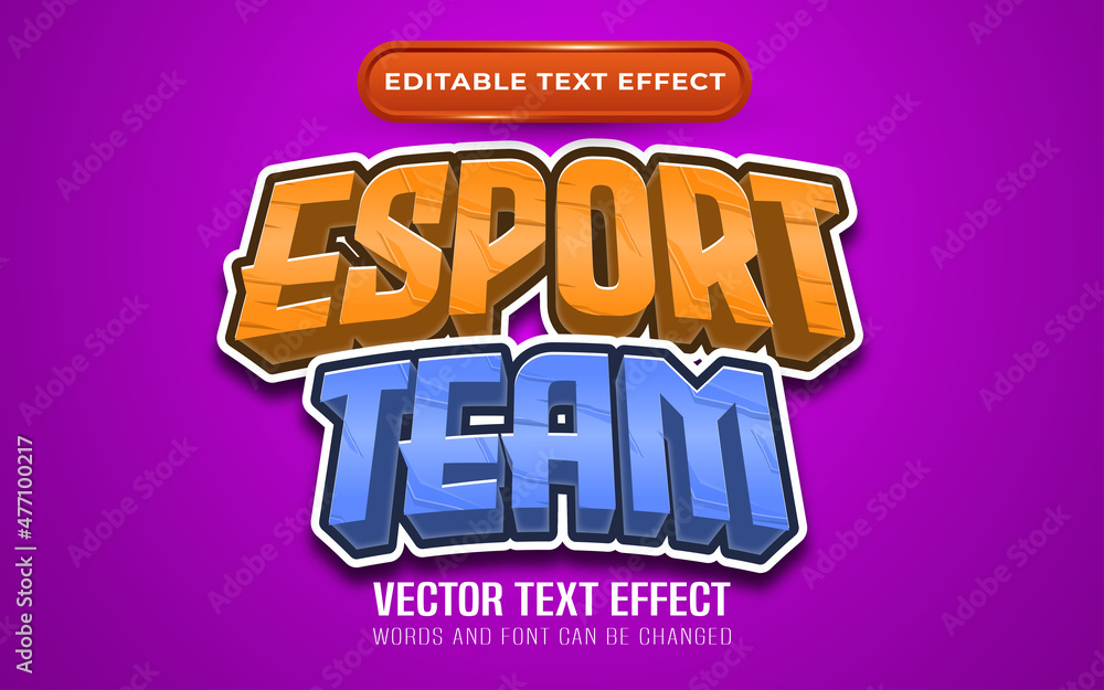 Esport team editable text effect