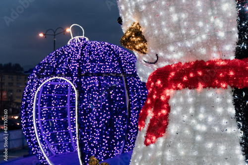 Christmas decoration with snow