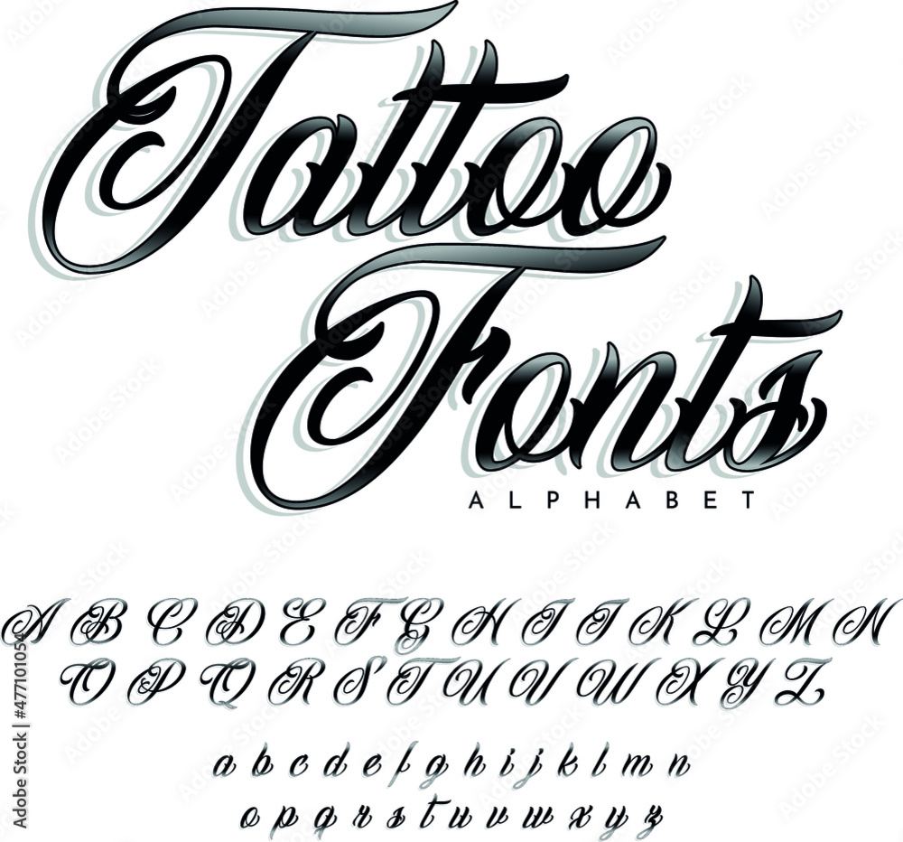 Tattoo Font Svg - Etsy