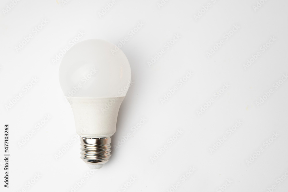 LED light bulb on a white background LED light bulb on a white background