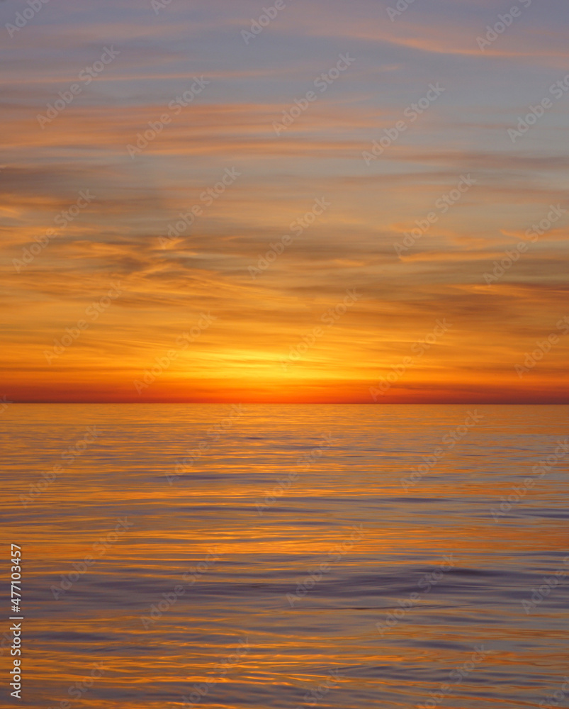 sunset over the sea in versilia