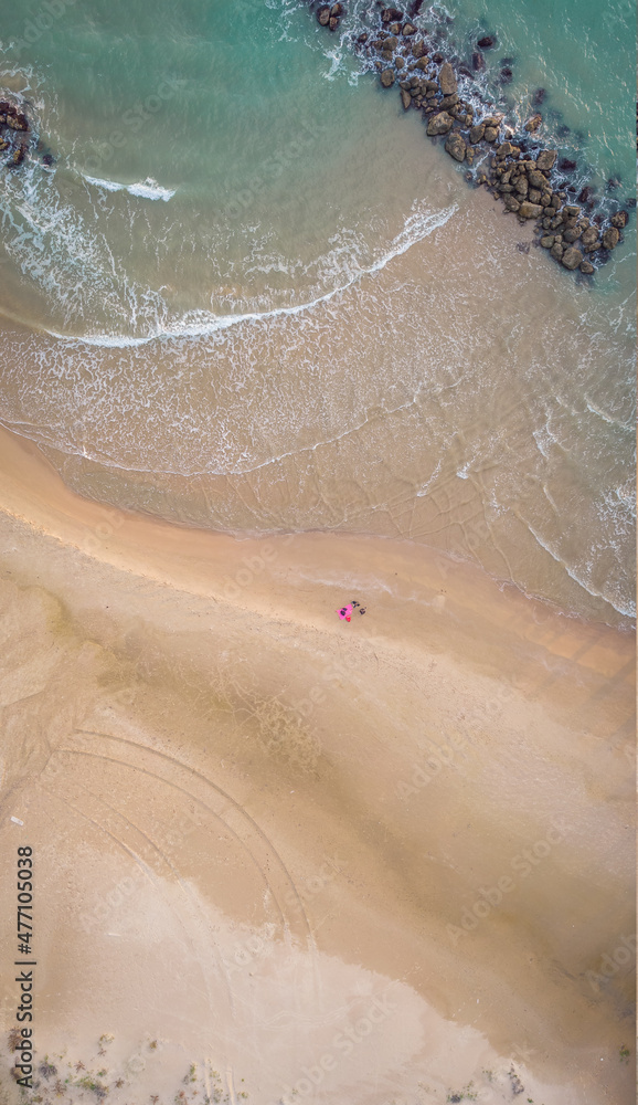 Aerial View of Gela Beach, Caltanissetta, Sicily, Italy, Europe