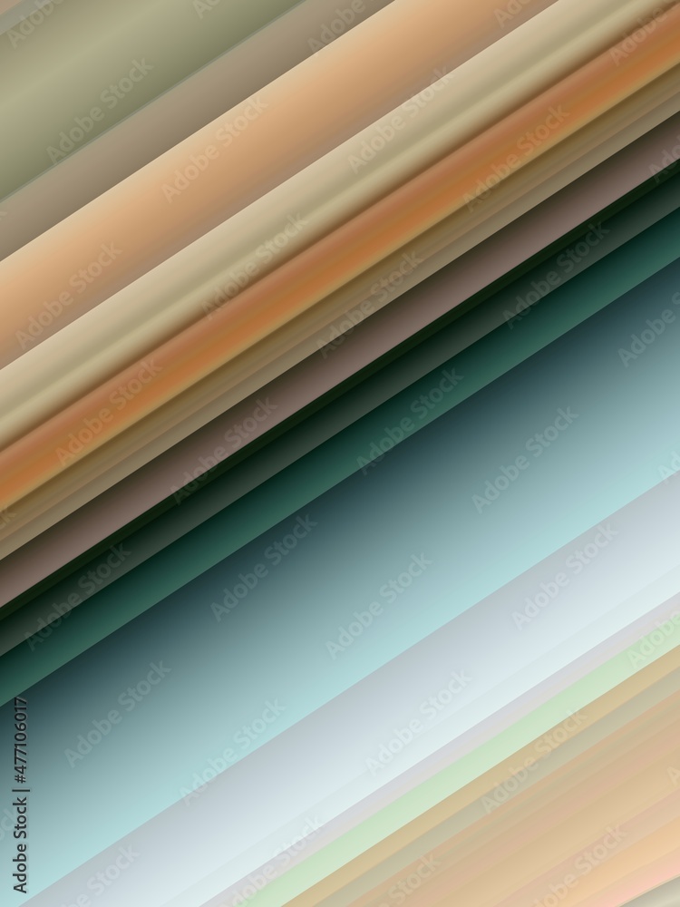 Obraz premium diagonal stripes in pastel soft colours turquoise beige brown and tawny