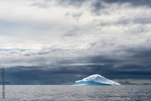 Illuminated iceberg in Antarctica