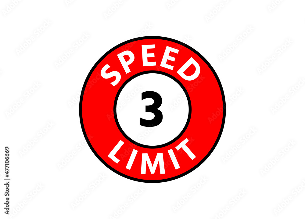 Traffic sign speed limit 3 km h Traffic sign speed limit 3 km h