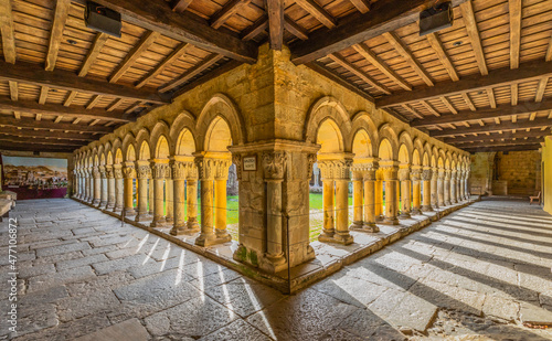 The cloister of the Monastery in Santillana del Mar  a world heritage site on the Camino del Norte in Spain. 