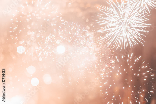 Fireworks at New Year. Abstract holiday background.