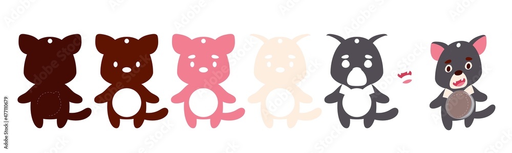 Cute tasmanian devil candy ornament. Layered paper decoration treat holder for dome. Hanger for sweets, candy for birthday, baby shower, christmas. Print, cut out, glue. Vector stock illustration Cute tasmanian devil candy ornament. Layered paper decoration treat holder for dome. Hanger for sweets, candy for birthday, baby shower, christmas. Print, cut out, glue. Vector stock illustration
