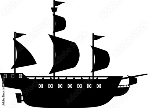 warship icon vector isolated