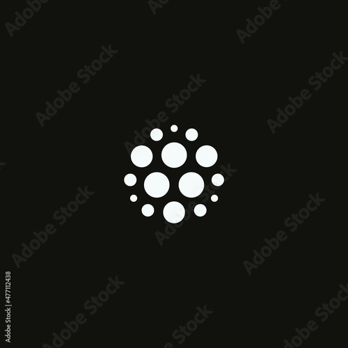 Abstract snowflake sign, refresh circular rotation icon, upload dots sign, air ventilator unusual symbol, conditioner minimal emblem. Vector illustration.