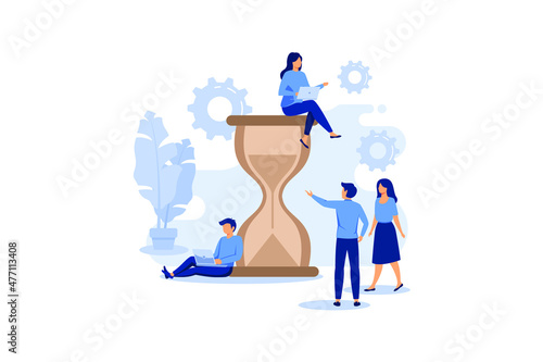 hourglass on white background  time management concept  quick response flat vector illustration 