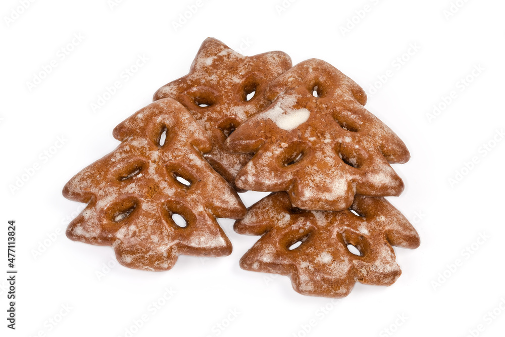 Glazed gingerbreads in the form of different Christmas decorations Glazed gingerbreads in the form of different Christmas decorations