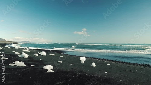 Black Sand Beach in Iceland.  photo