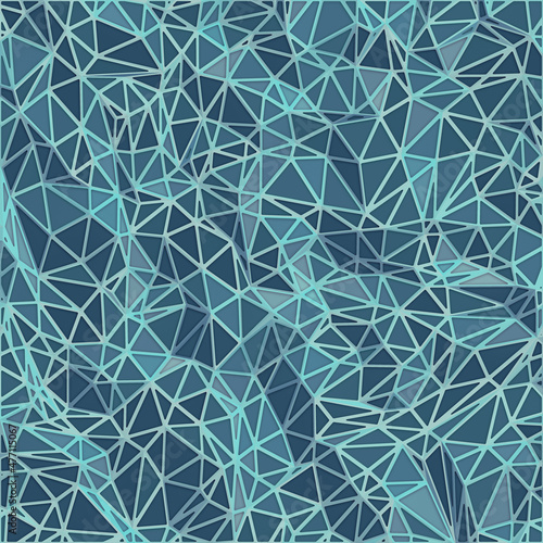 Modern surface with blue triangular pattern. Light crystalline mosaic background. 3d rendering digital illustration