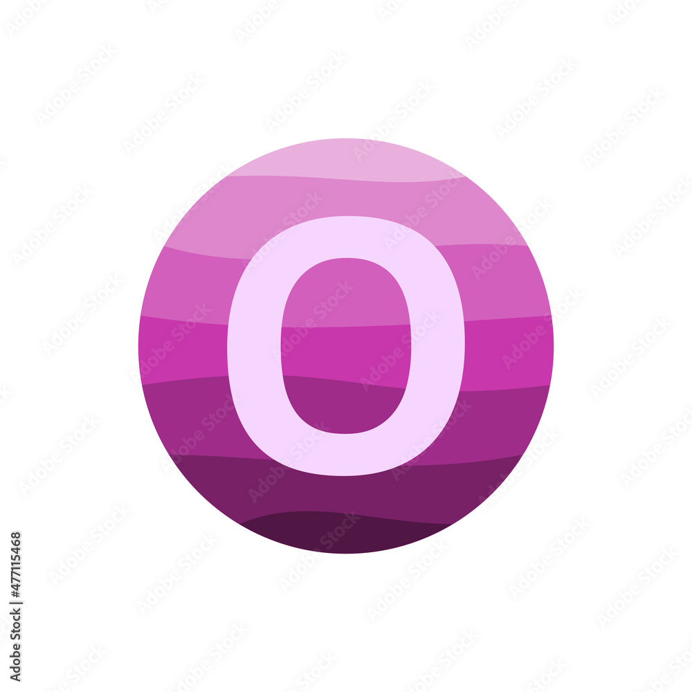 letter o with purple circle gradient vector design template in white background. letter o with purple circle gradient vector design template in white background.