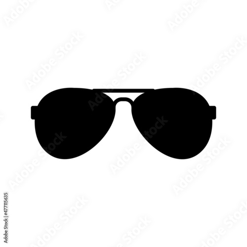 Aviator Sunglasses black glyph icon isolated. Vector Fototapete