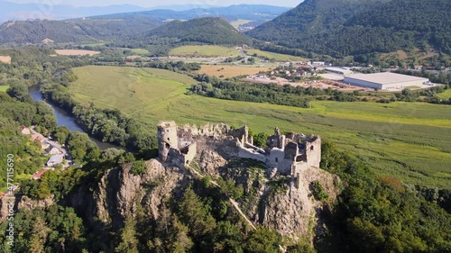 View of Sasovsky castle in Sasovske podhradie village in Slovakia photo