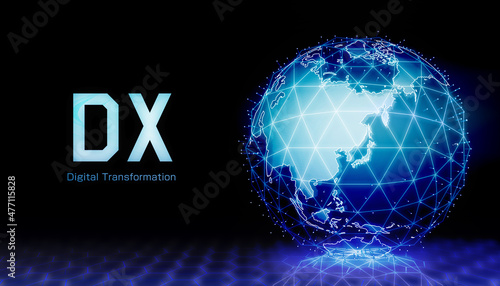 DX (Digital Transformation) motif web banner illustration