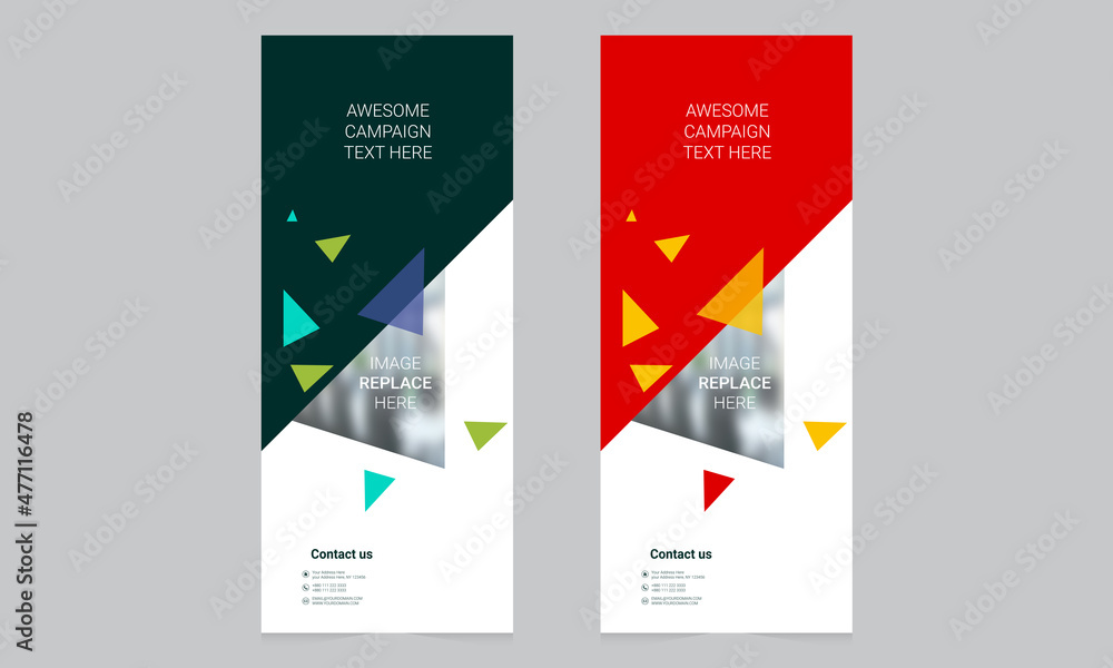 Roll up banner vector template