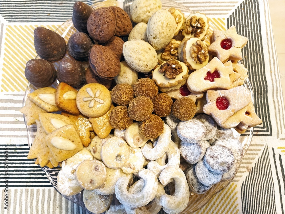 Traditional czech european christmass candy sweets baking cakes