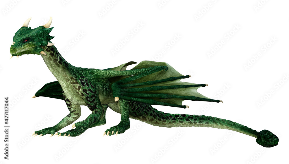 Fototapeta premium 3D Rendering Fairy Tale Dragon on White