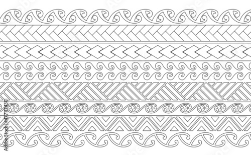 polynesian maori pattern vector illustration wallpaper tile tatto design line 문신도안 건대타투 마오리 © pil