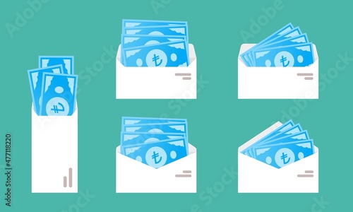 Turkish Lira Money in Envelope