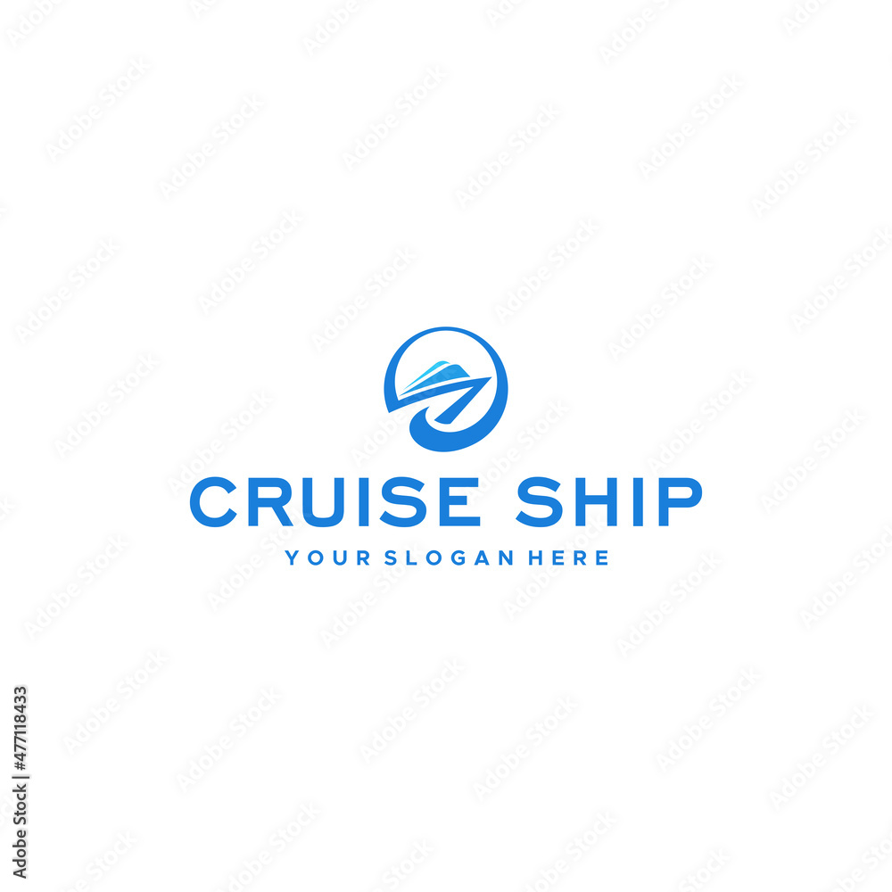 Modern flat Colorful CRUISE SHIP Boat logo design