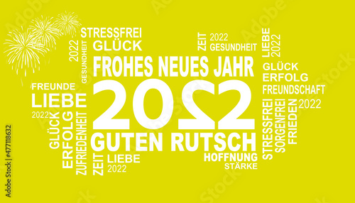 neujahrskarte - weihnachstkarte - gute wünsche für das neue jahr 2022 - guten rutsch