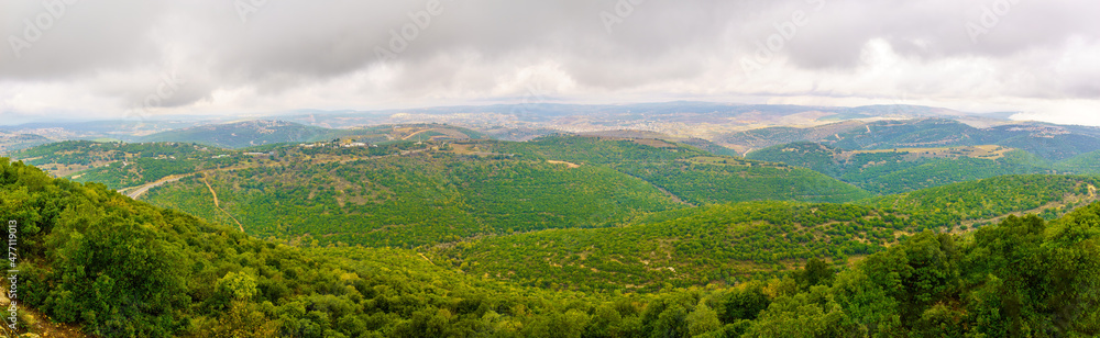 Panoramic view of the Upper Galilee, at winter