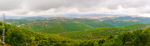 Panoramic view of the Upper Galilee, at winter