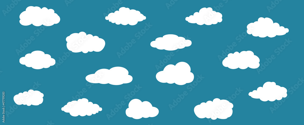 Clouds set isolated on background. Collection of clouds for web site, poster, placard and wallpaper. Creative modern concept. Clouds vector illustration Clouds set isolated on background. Collection of clouds for web site, poster, placard and wallpaper. Creative modern concept. Clouds vector illustration