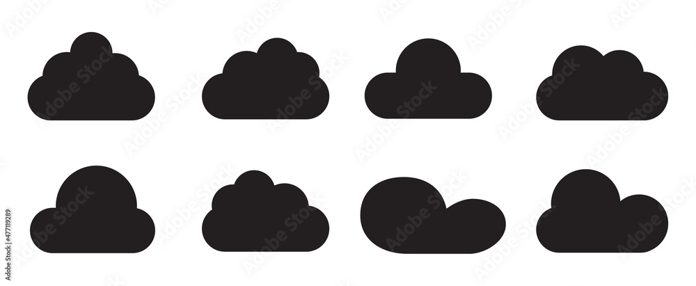 Clouds set isolated on white background. Collection of clouds for web site, poster, placard and wallpaper. Creative modern concept. Clouds vector illustration Clouds set isolated on white background. Collection of clouds for web site, poster, placard and wallpaper. Creative modern concept. Clouds vector illustration