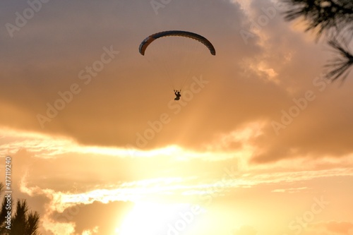 Paragliding at the "dune du pilat" in Gironde France © aquaphoto